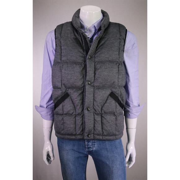 Isaora Gray Wool Down Puffer Vest Jacket Men's XL - Picture 1 of 9